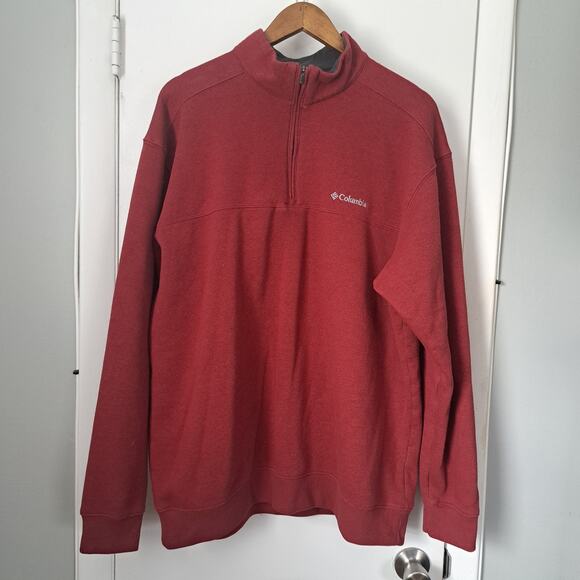 Columbia Hart Mountain II Spiced Heather Quater Zip Fleece Sweatshrit Men's XL - Picture 1 of 5
